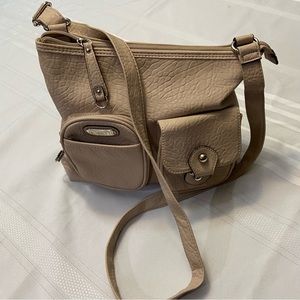 Taupe Womens Crossbody/ Shoulder Bag - Zippered Closure- Clean EUC